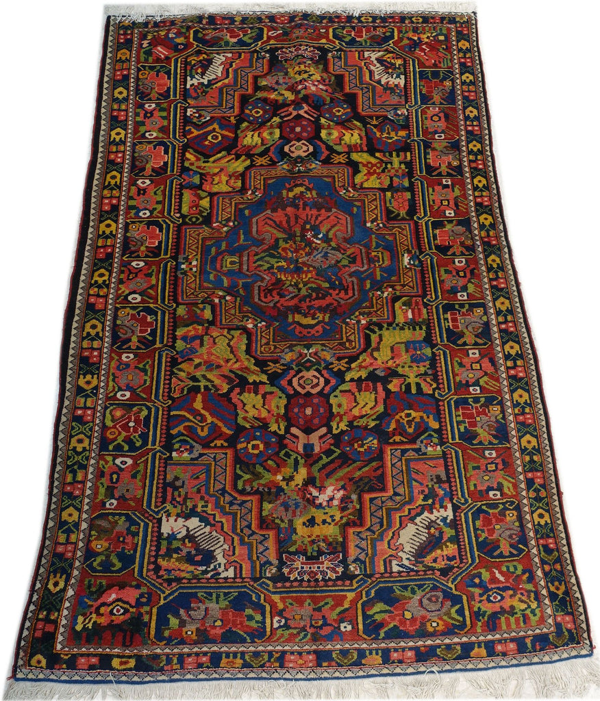 5'4" x 8'6"   Antique Persian Southern Bakhtiar Rug Angle View