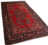 5'3" x 8'0"   Persian Hamadan Borjalou Rug Angle View