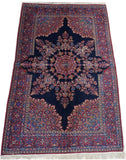 4'9" x 7'5"   Antique Persian East Iran Semnan Rug Angle View