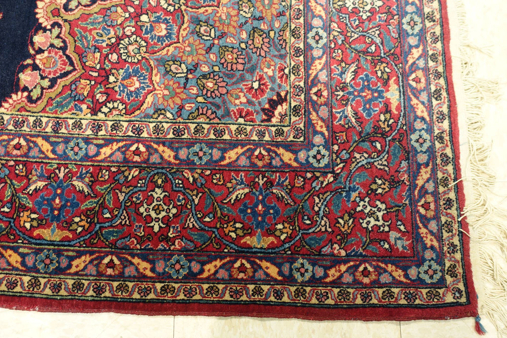 4'9" x 7'5"   Antique Persian East Iran Semnan Rug Back View
