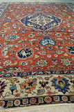 7'1" x 9'6"   Antique Persian Tabriz Rug Angle View