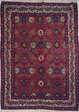 5'0" x 7'0"   Antique Persian Veramin Rug Top View