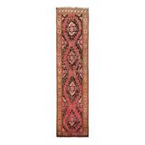 3'9" x 14'10"   Antique Caucasian Karabakh Runner Rug Top View