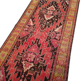 3'9" x 14'10"   Antique Caucasian Karabakh Runner Rug Angle View