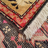 3'9" x 14'10"   Antique Caucasian Karabakh Runner Rug Back View