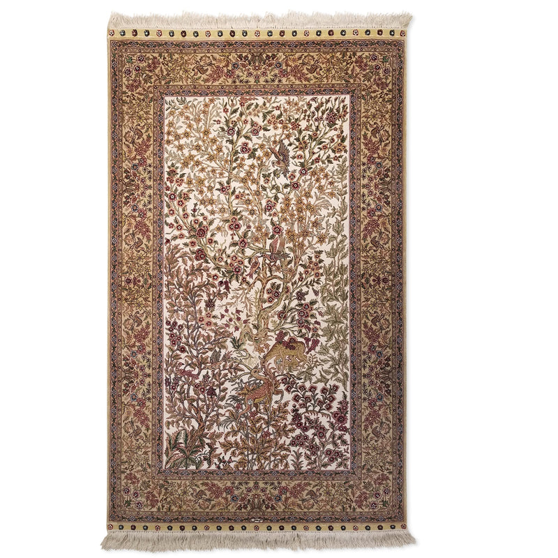 3'0" x 5'0"   Silk Chinese Hereke Rug Top View