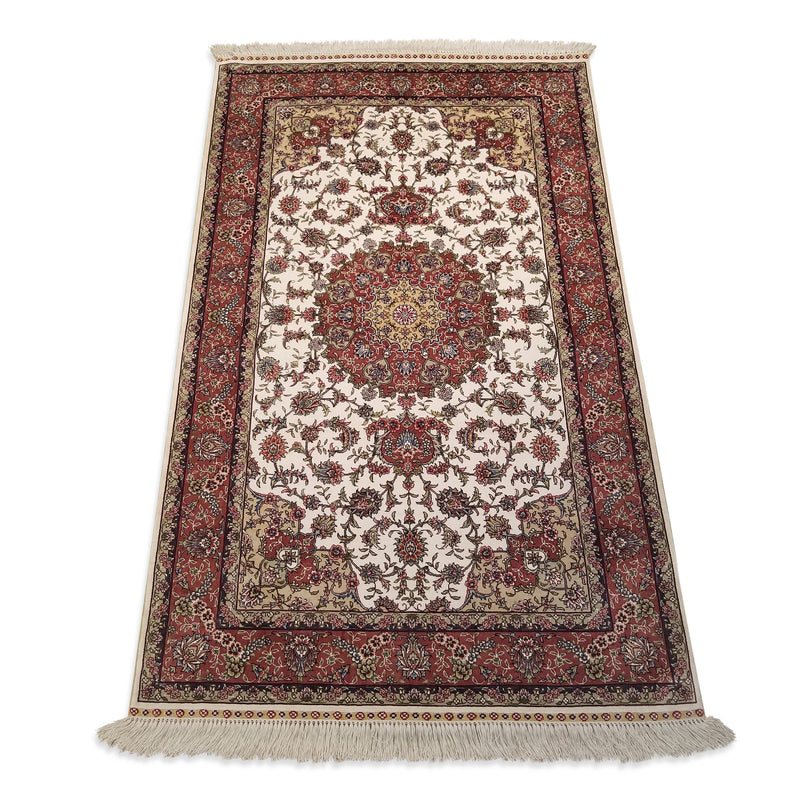3'0" x 5'0"   Silk Chinese Hereke Rug Angle View
