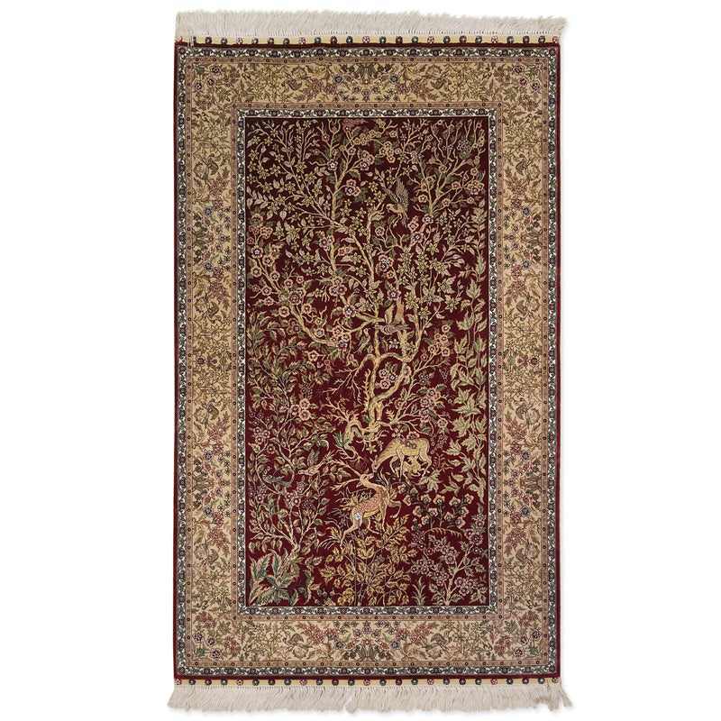 3'0" x 5'0"   Silk Chinese Hereke Rug Top View