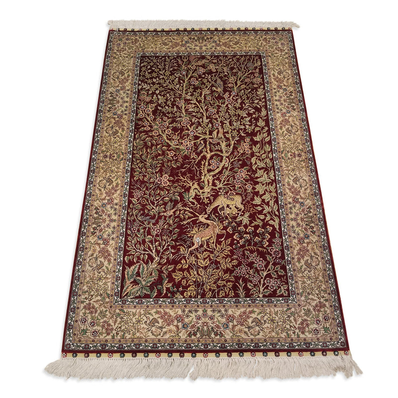 3'0" x 5'0"   Silk Chinese Hereke Rug Angle View