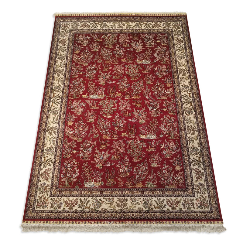5'6" x 8'0"   Silk Chinese Hereke Rug Angle View