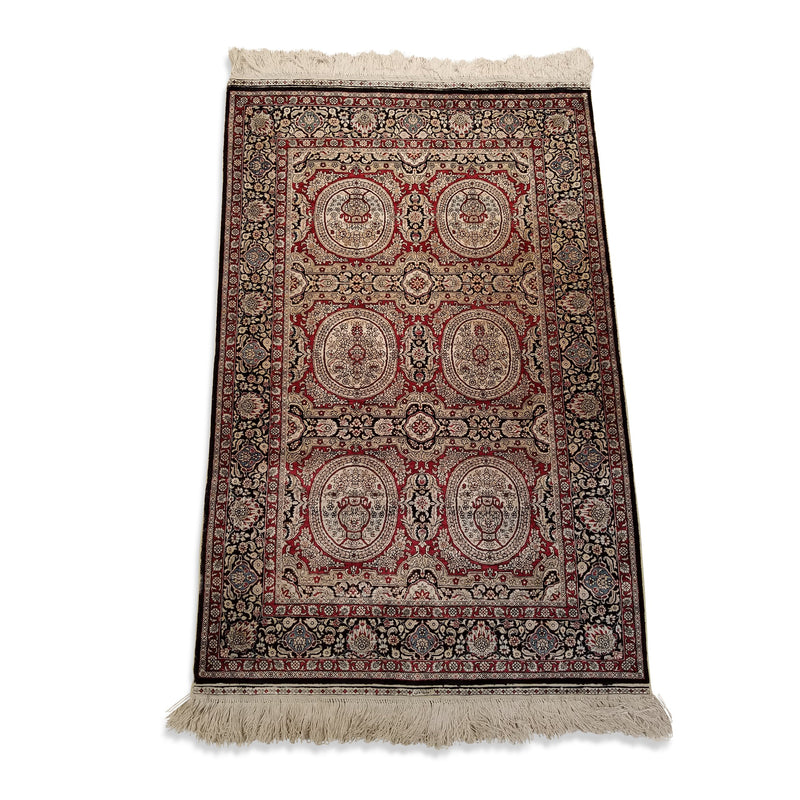 2'8" x 4'1"   Silk Chinese Hereke Rug Angle View