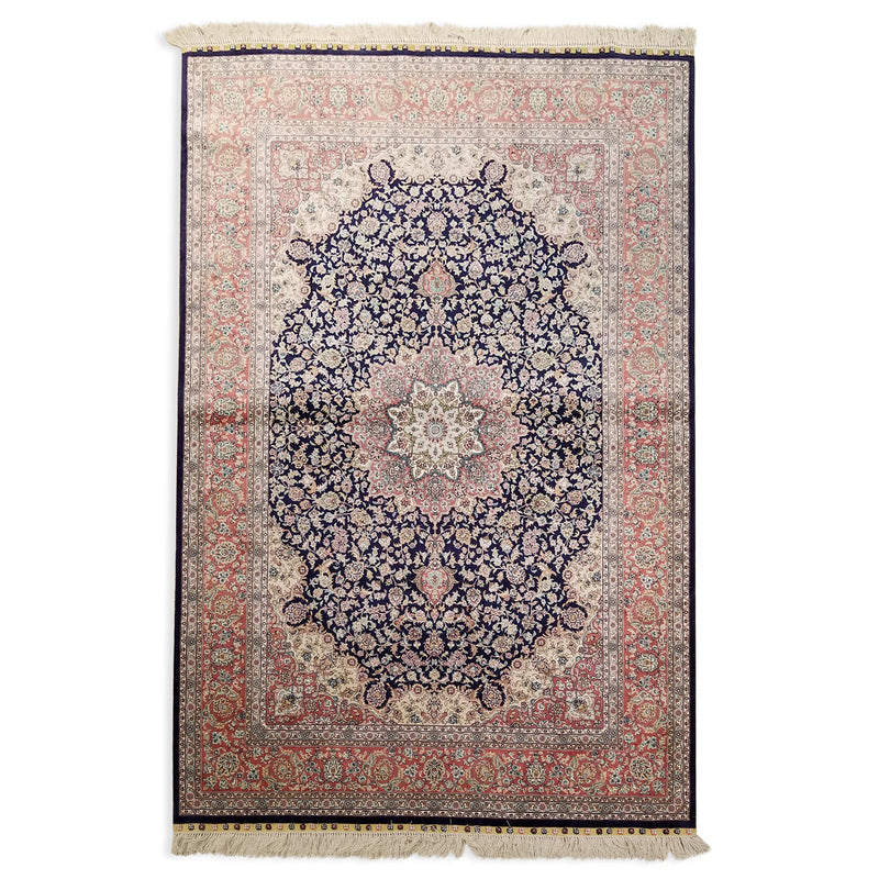 4'0" x 6'0"   Silk Chinese Hereke Rug Angle View