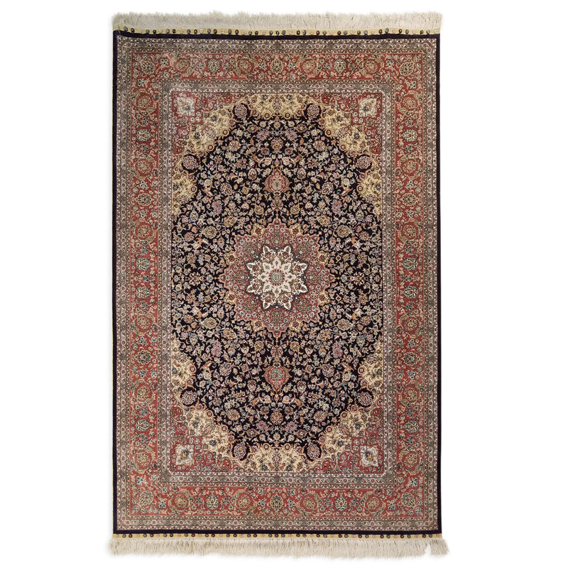 4'0" x 6'0"   Silk Chinese Hereke Rug Top View