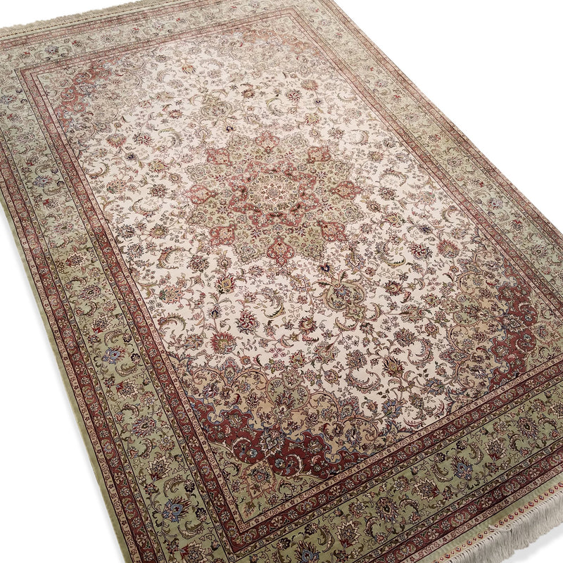 5'6" x 8'0"   Silk Chinese Hereke Rug Angle View