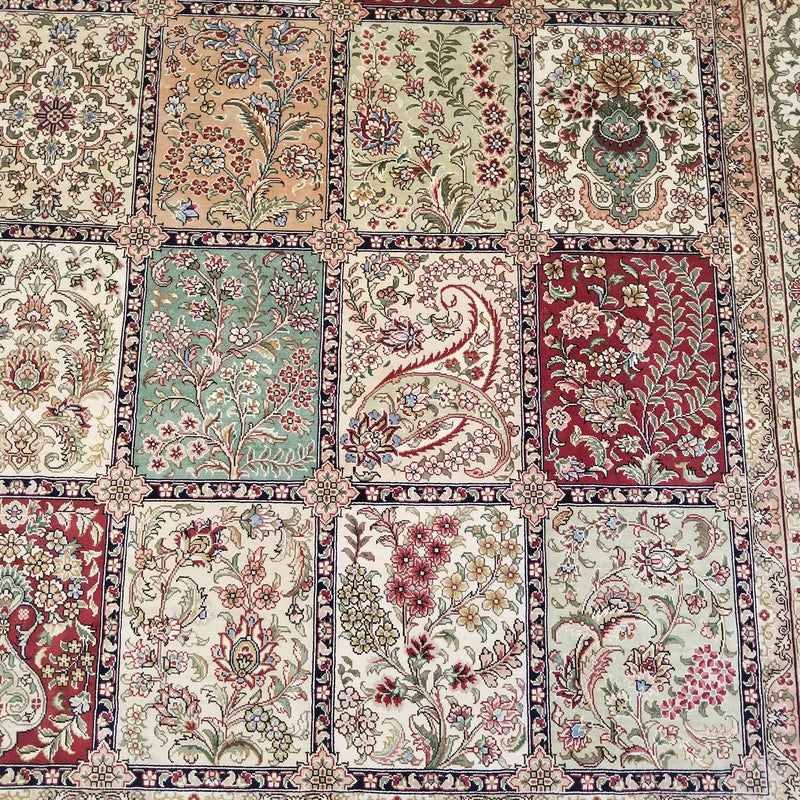 6'1" x 9'0"   Silk Chinese Hereke Rug Angle View