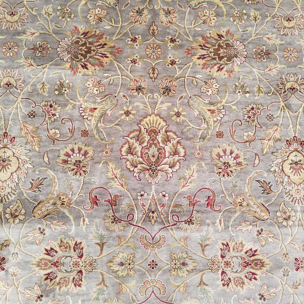 8'9" x 11'4"   Silk Indian Jaipur Rug Angle View