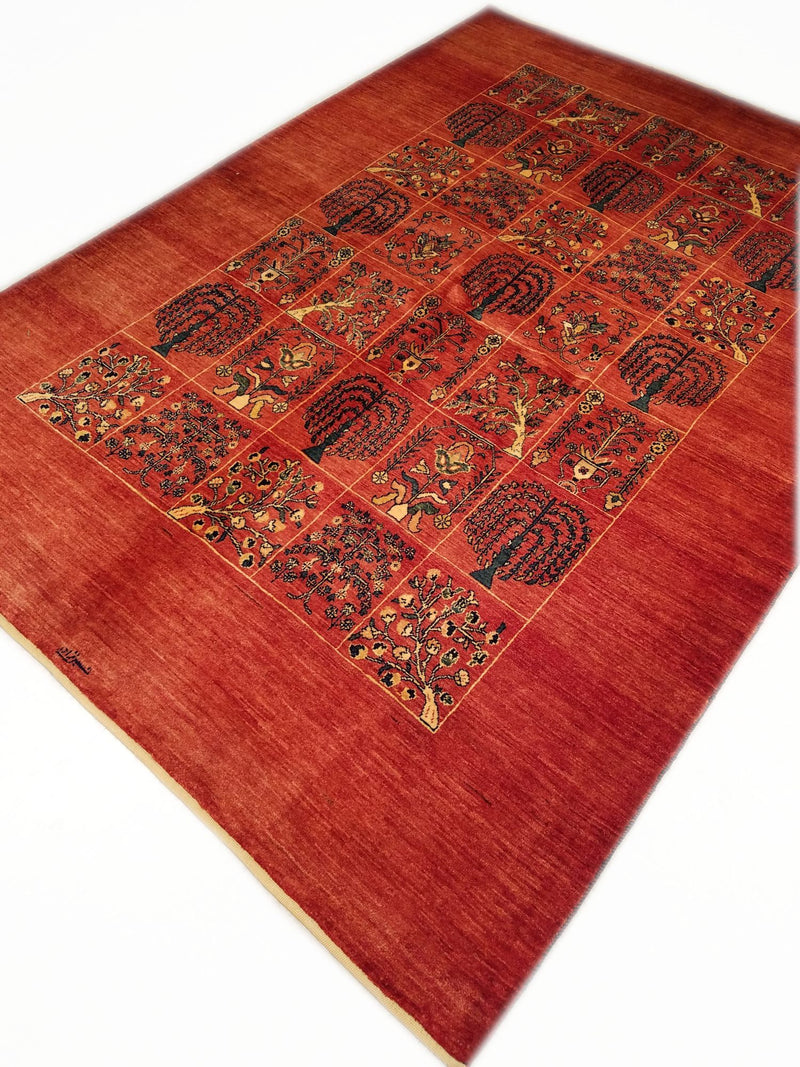 5'4" x 7'6"   Persian Kashkuli Rug Angle View