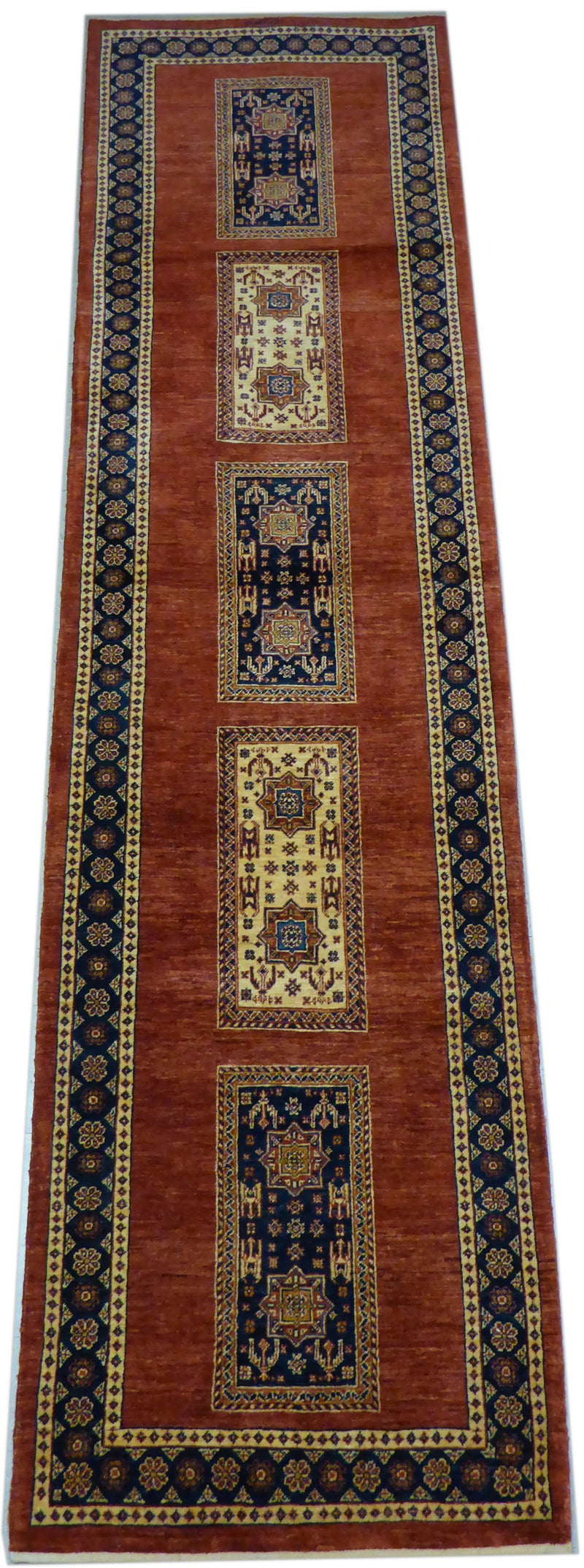 2'8" x 10'3"   Persian Kashkuli Runner Rug Angle View