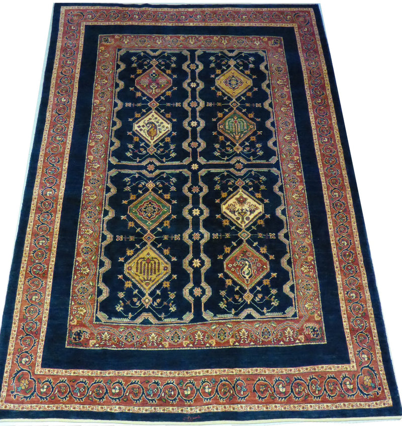 6'9" x 10'3"   Persian Kashkuli Rug Top View