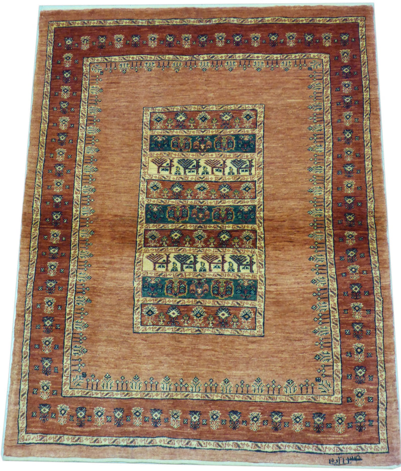 3'9" x 4'11"   Persian Kashkuli Rug Angle View