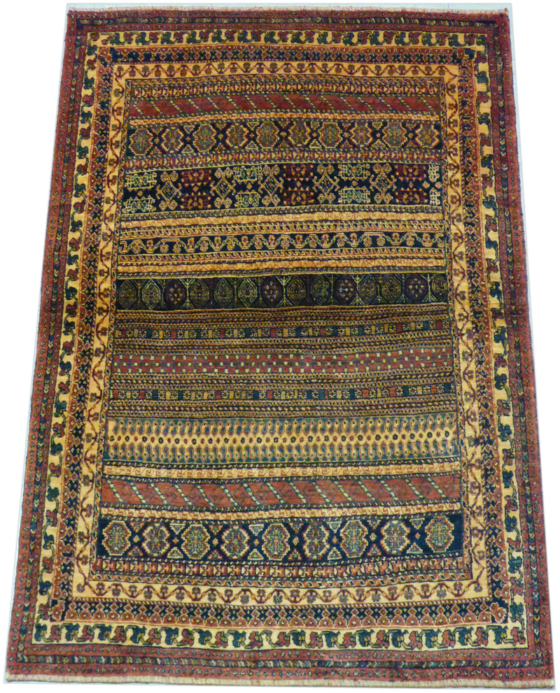 3'8" x 5'5"   Persian Kashkuli Rug Angle View
