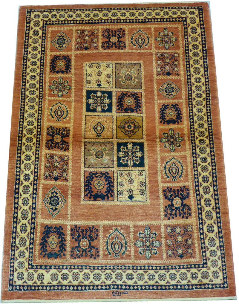 3'9" x 5'7"   Persian Kashkuli Rug Angle View