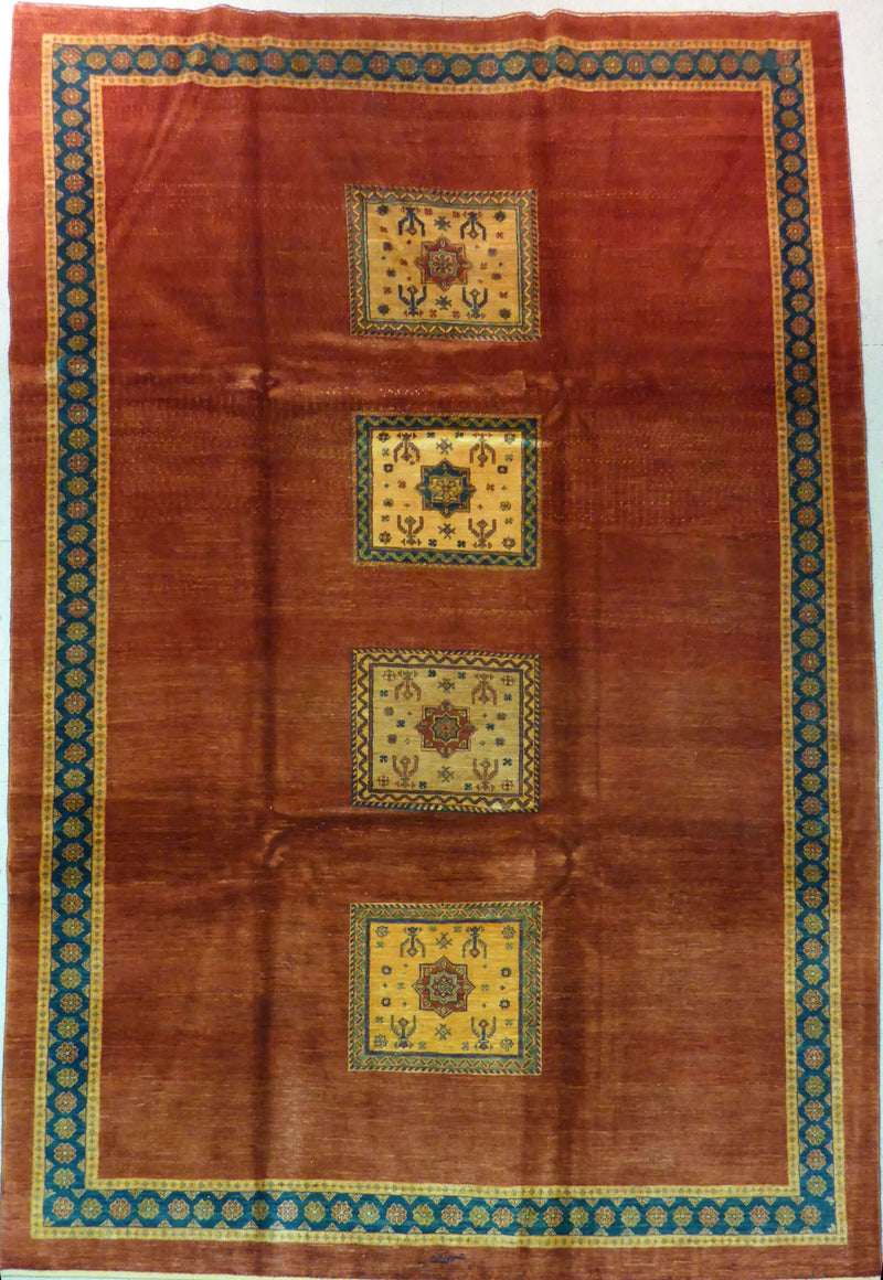 7'3" x 10'7"   Persian Kashkuli Rug Top View