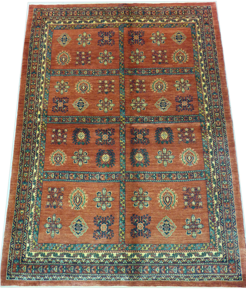 5'7" x 7'10"   Persian Kashkuli Rug Angle View