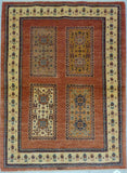 3'7" x 4'11"   Persian Kashkuli Rug Top View