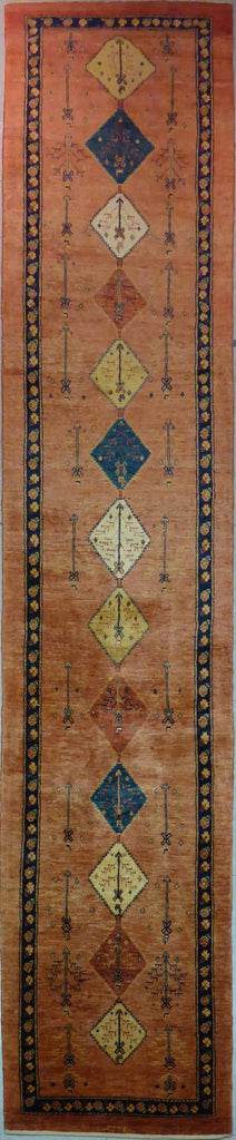 2'6" x 12'1"   Persian Kashkuli Runner Rug Top View