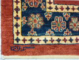 2'9" x 6'8"   Persian Kashkuli Runner Rug Angle View