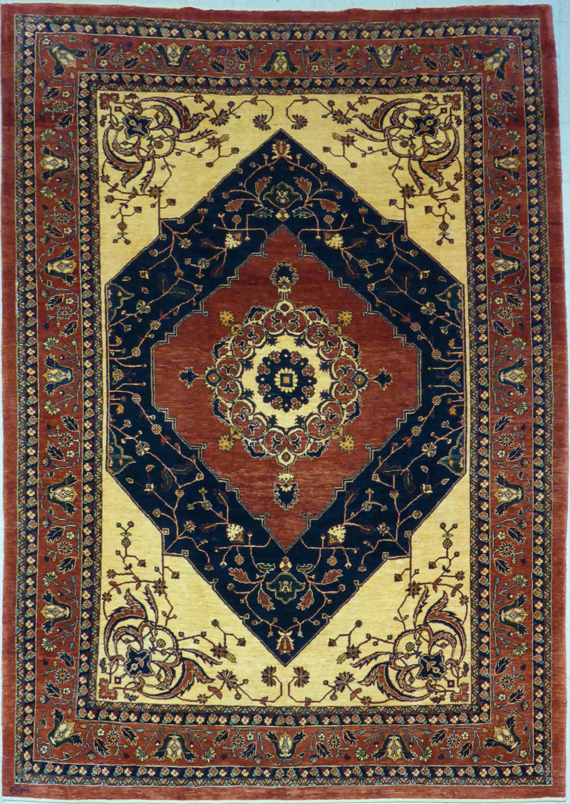 6'10" x 9'8"   Persian Kashkuli Rug Top View