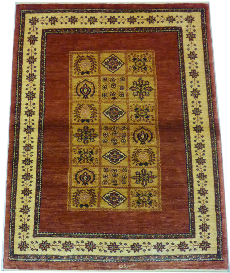 3'8" x 4'11"   Persian Kashkuli Rug Angle View