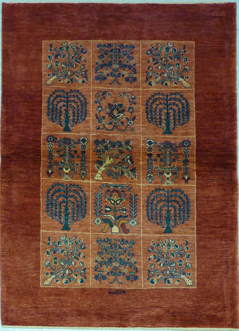 3'8" x 5'1"   Persian Kashkuli Rug Top View