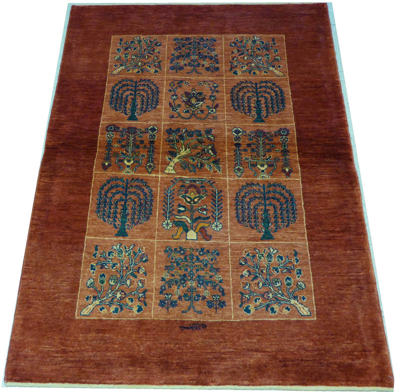 3'8" x 5'1"   Persian Kashkuli Rug Angle View