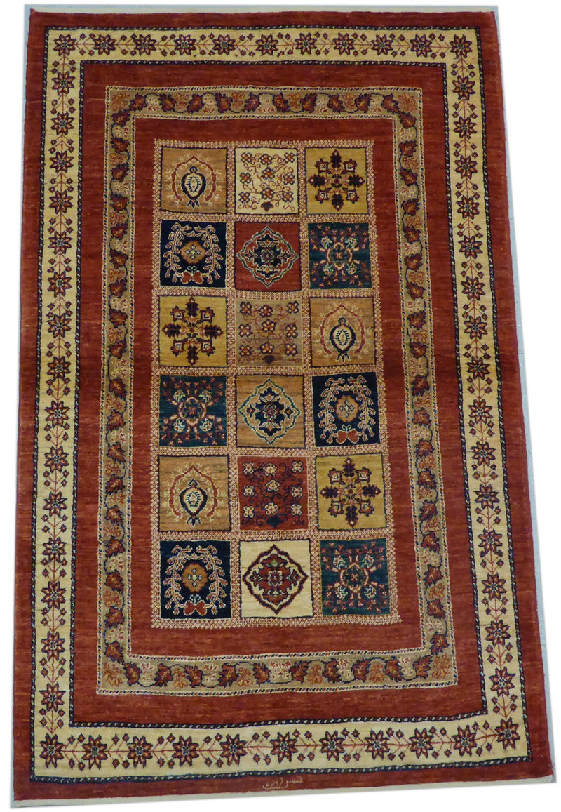 3'6" x 5'6"   Persian Kashkuli Rug Angle View