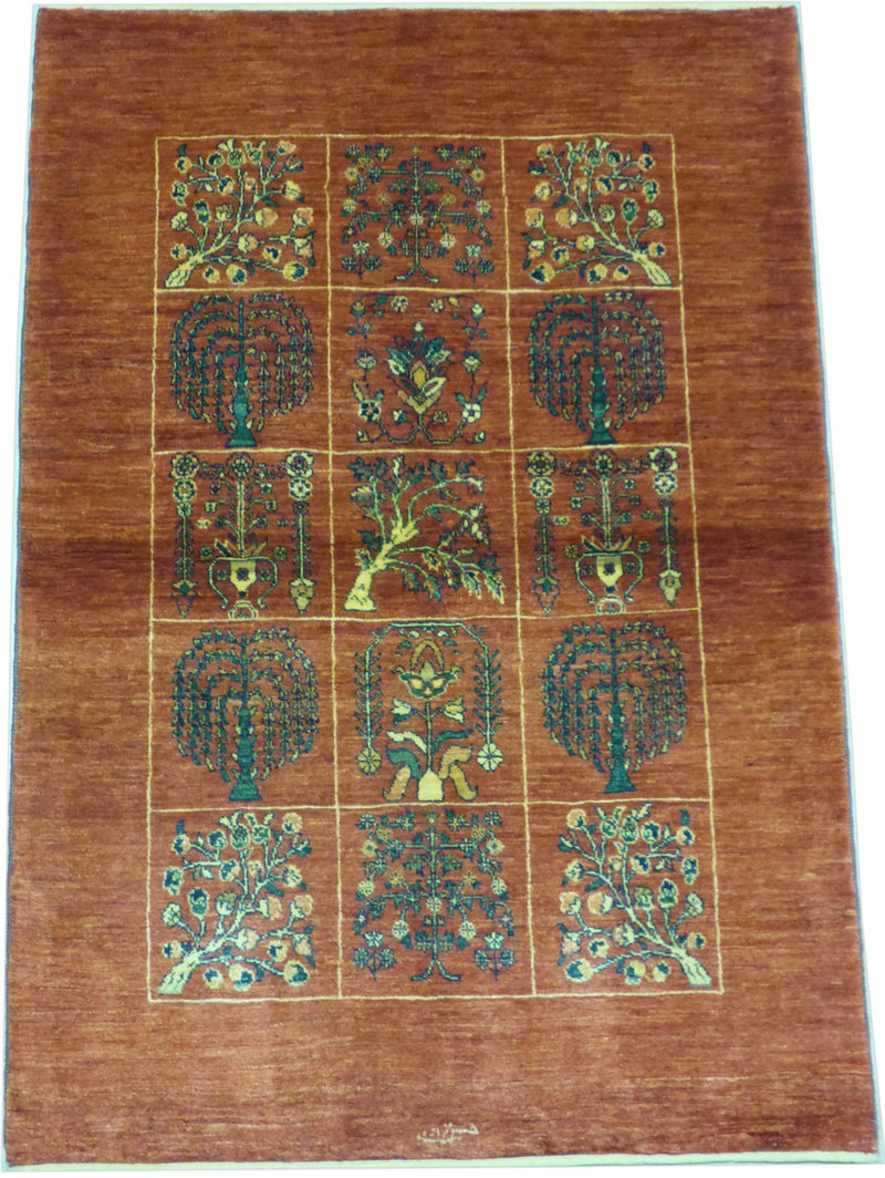 3'8" x 5'4"   Persian Kashkuli Rug Angle View