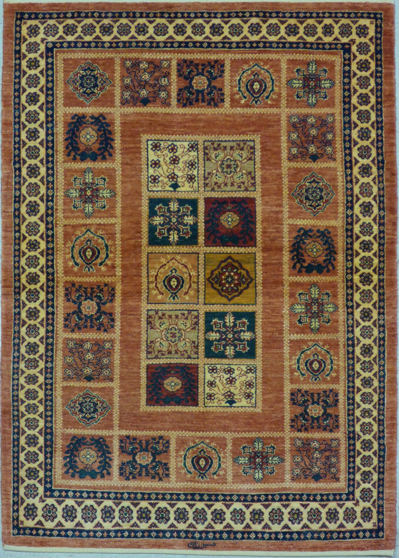 3'7" x 5'0"   Persian Kashkuli Rug Top View