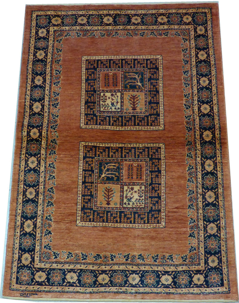 3'8" x 5'5"   Persian Kashkuli Rug Angle View