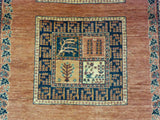 3'8" x 5'5"   Persian Kashkuli Rug Angle View