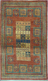 3'8" x 6'1"   Persian Kashkuli Rug Top View