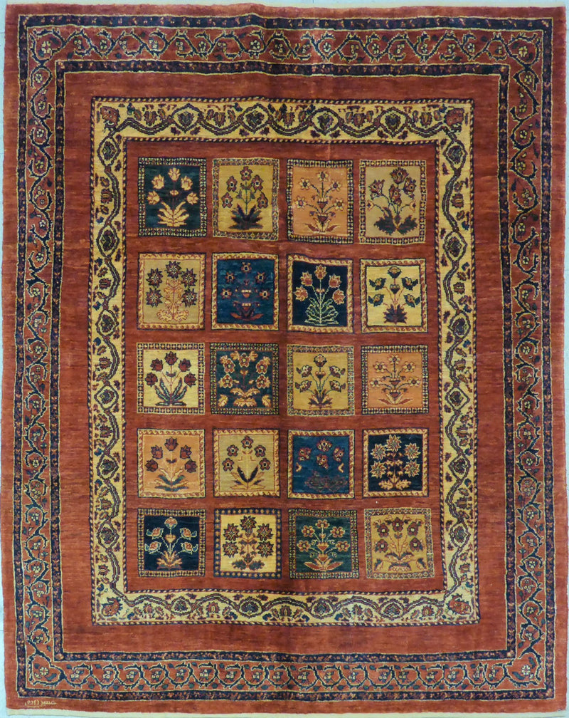 4'8" x 5'11"   Persian Kashkuli Rug Top View
