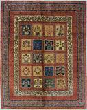 4'8" x 5'11"   Persian Kashkuli Rug Top View