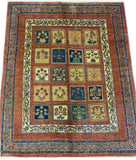 4'8" x 5'11"   Persian Kashkuli Rug Angle View