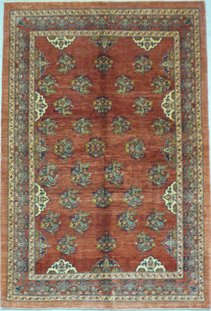 5'4" x 7'10"   Persian Kashkuli Rug Top View