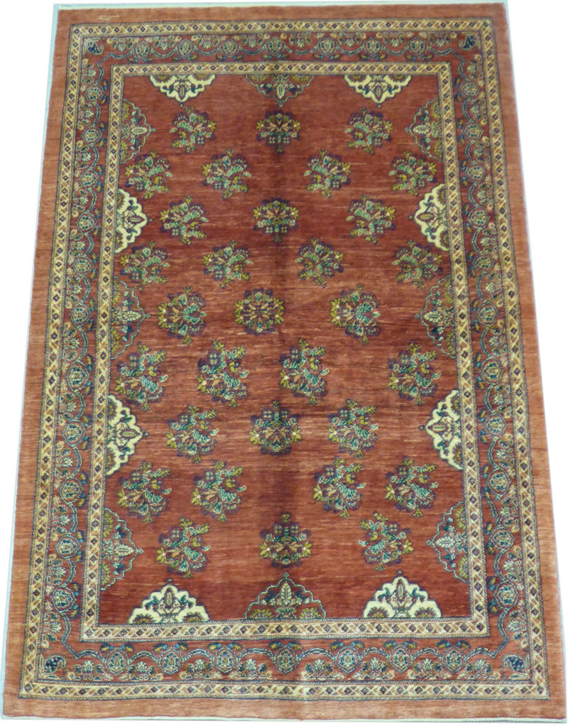 5'4" x 7'10"   Persian Kashkuli Rug Angle View