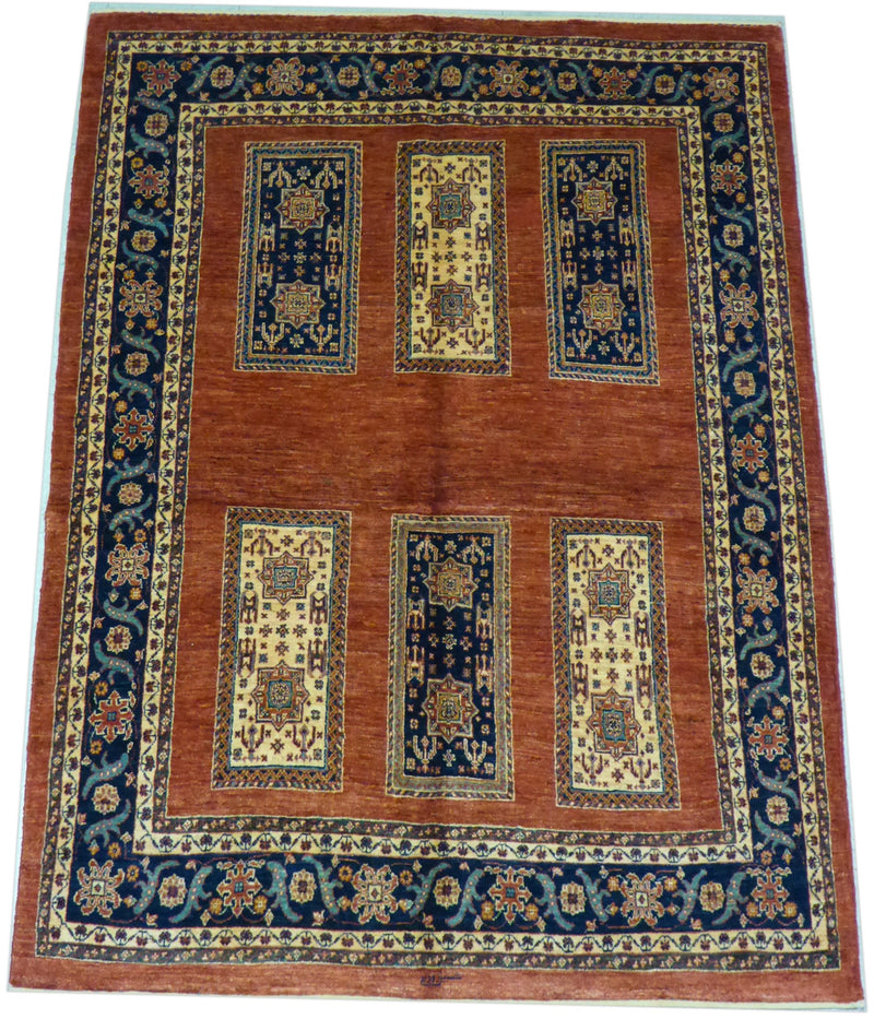 5'3" x 7'1"   Persian Kashkuli Rug Angle View