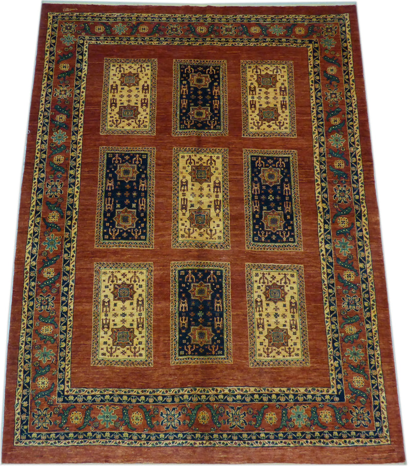 5'8" x 7'5"   Persian Kashkuli Rug Angle View