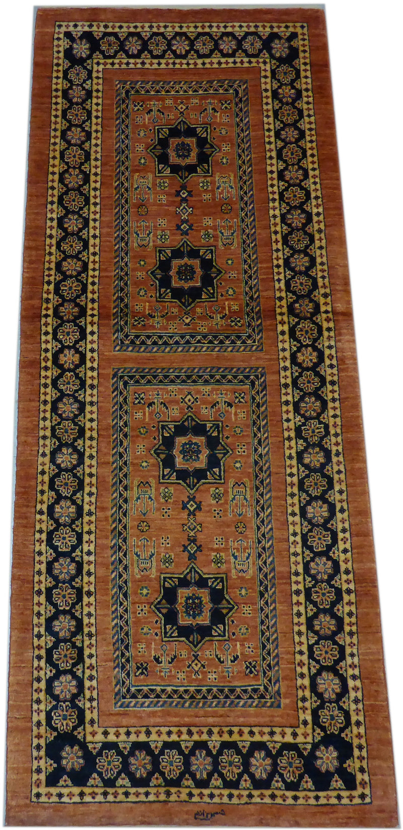 2'9" x 7'1"   Persian Kashkuli Runner Rug Angle View