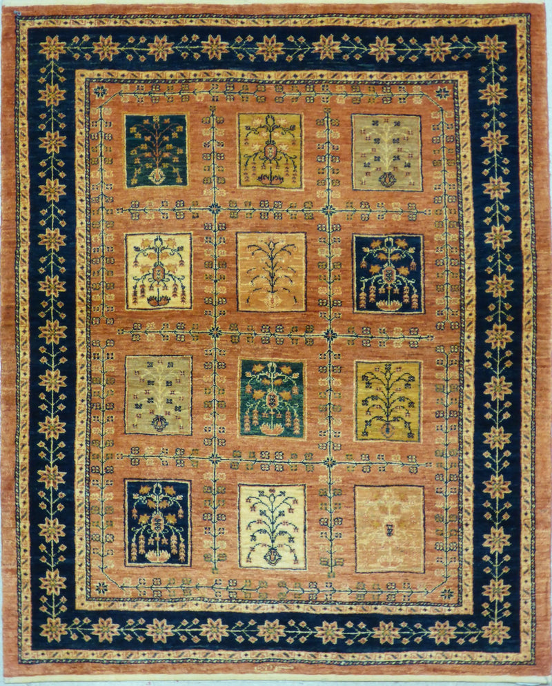 3'9" x 4'8"   Persian Kashkuli Rug Top View